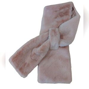 Love & Lore Pink Faux Fur Cross Thru Scarf NWT